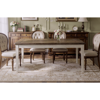 Sunvega Oak Dining Table with Plank Top and Drawer for Six Seating