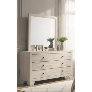 Sunvega Rustic Brown Gray Finish Wooden Nightstand with Two Drawers for Bedroom