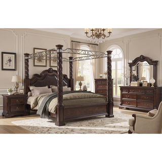 Sunvega Mahogany Finish 7 Drawer Dresser with Custom Hardware and Ash Veneers