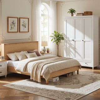 Sunvega Annie White 9-Drawer Dresser with Glittery Front Panel and Hidden Jewelry Drawer