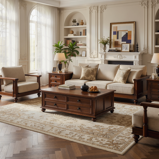 Sunvega Light Brown Finish Wooden Counter Height Dining Table Set with Bench