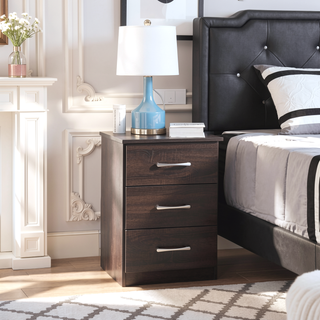 Sunvega Sandle Wood Contemporary Nightstand with Spacious Top for Compact Spaces