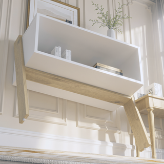 Sunvega Light Oak and White Nightstand with Superior Top and One Shelf