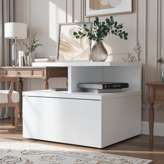 Sunvega Wall Mounted Nightstand with 2-Tier Shelf and Ample Storage Space