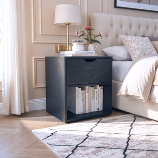 Sunvega 50x40x60 cm Nightstand End Table with Spacious Sliding Drawer