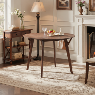 Sunvega 42 Inch Saving Place Dining Table with Wood Veneer Top for Kitchen Living Room
