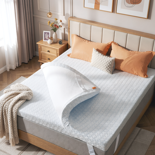 Sunvega 4 Inch Extra Firm Cooling Gel Memory Foam Mattress Topper with Fiber Cover
