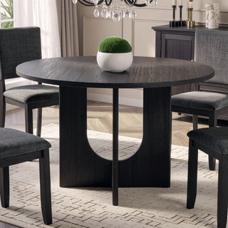 Sunvega Transitional Natural Tone Rubberwood Dining Table with Trestle Base