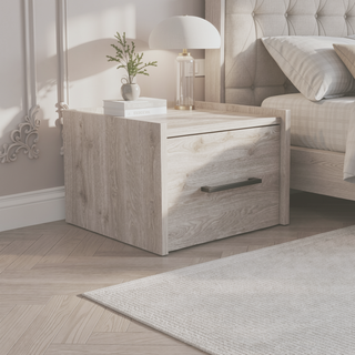 Sunvega Wall-Mounted Nightstand with Single Drawer for Bedroom or Living Room