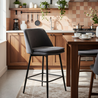Sunvega Counter Height Swivel Bar Stools Set of 2 with Upholstered Seat and Back