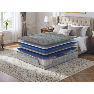 Sunvega 13" Plush Hybrid Mattress with Cooling Technology and 700 Pocketed Coils