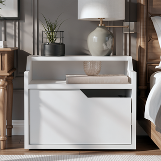 Sunvega Floating Nightstand with Dual-Tier Surface and Spacious Drawer for Bedroom