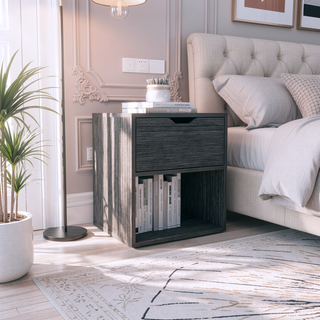 Sunvega 50x40x60 cm Nightstand End Table with Spacious Sliding Drawer
