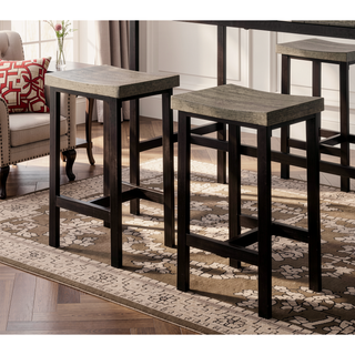 Sunvega Contemporary Two-Tone Gray and Black Counter Height Dining Table Set
