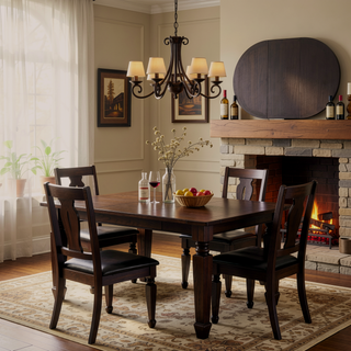 Sunvega Espresso Oval Extension Leaf Dining Table with Modern Curved Edges