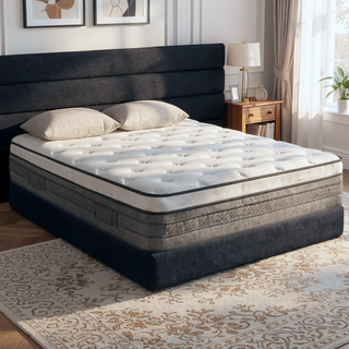 Sunvega 10 Inch Queen Size Breathable Cool Cover Memory Foam Hybrid Mattress