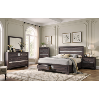 Sunvega Gray Finish Contemporary Style 1pc Chest with Hidden Jewelry Drawer and Silver Knobs
