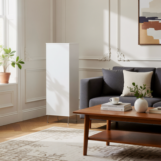 Sunvega Modern White Finish Chest with Five Spacious Drawers for Bedroom