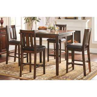 Sunvega Espresso Finish 6-Piece Dining Set with Table Bench and 4 Chairs