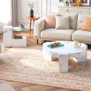 Sunvega Detachable Double-Decker Coffee Table with Anti-Collision Design and MDF Material