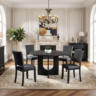 Sunvega Transitional Natural Tone Rubberwood Dining Table with Trestle Base