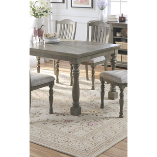 Sunvega Light Grey Acacia Veneer Round Dining Table with Open Shelf