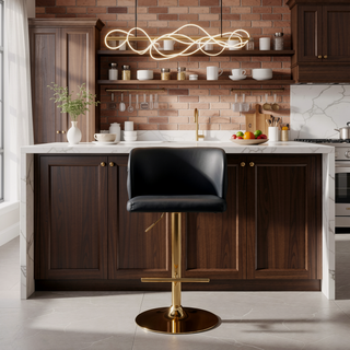 Sunvega Swivel Barstools with Tufted Back, Adjustable Seat Height and Chrome Base for Kitchen Island, Set of 2