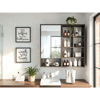 Sunvega Large Size Mirrored Medicine Cabinet With One Interior Shelf For More Storage