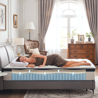 Sunvega 12 Inch King Size Gel Memory Foam Pocketed Coil Mattress for Spinal Support