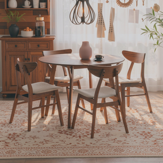 Sunvega 42 Inch Saving Place Dining Table with Wood Veneer Top for Kitchen Living Room