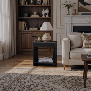 Sunvega Wenge Nightstand with Open Storage for Books and Décor