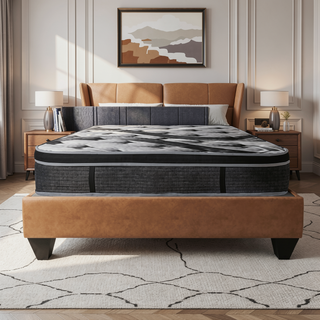 Sunvega Queen Size Plush Memory Foam Mattress with Euro Top Design and Pocket Coils