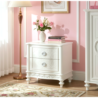 Sunvega Transitional Oval Tilt Mirror with Beveled Edge and Storage Drawer