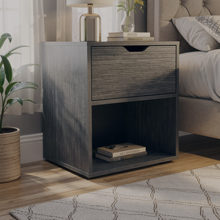 Sunvega 50x40x60 cm Nightstand End Table with Spacious Sliding Drawer
