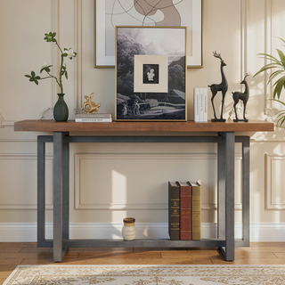 Sunvega Space-Saving Narrow 59-Inch Console Table with Durable MDF Construction for Entryway