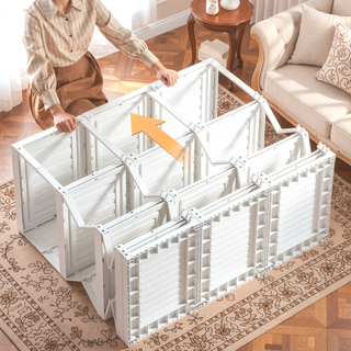 Sunvega Portable Wardrobe Closet with Magnet Doors, 11 Cube Compartments, and Hanging Rod