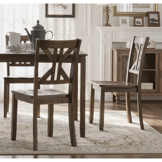 Sunvega Charcoal Brown Finish 5PC Dining Set with 4 X-Back Side Chairs