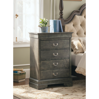 Sunvega Elegant Gray Traditional Storage Chest with Four Drawers for Organized Storage