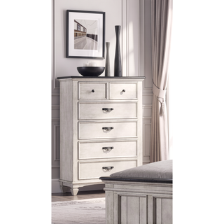 Sunvega Transitional Two-Tone Finish Nightstand with Two Storage Drawers