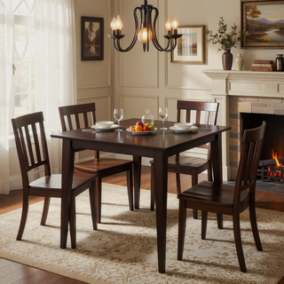Sunvega 59-inch Cappuccino Rectangle Dining Table with Modern Clean Lines