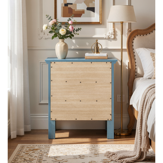 Sunvega Teal Casual Nightstand with Convenient Storage Drawer Space