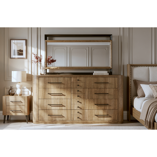 Sunvega Eucalyptus Veneer Dresser with Soft-Close Drawers and Cedar-Lined Storage