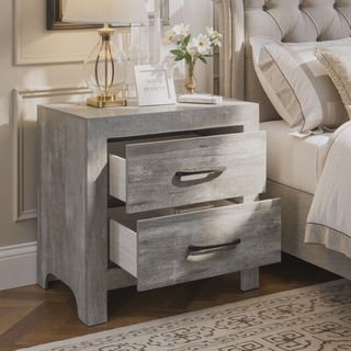 Sunvega Natural Finish Full Bed with Headboard Footboard and Rails
