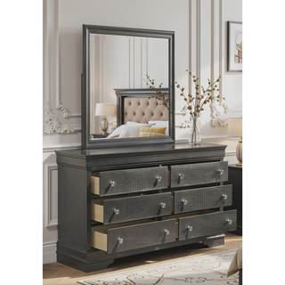 Sunvega Blaze Modern Style White Wood Dresser with Six Spacious Drawers
