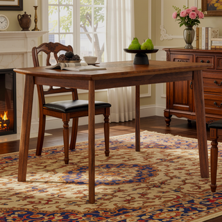 Sunvega Modern Rubberwood Dining Table with Oval Top for Kitchen and Dining Room