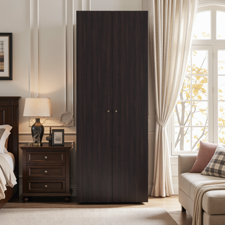 Sunvega Tall Compact 2 Door 4 Shelf Armoire for Clothes Storage