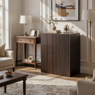 Sunvega Modern Oak Nightstand with Two Spacious Drawers for Bedroom