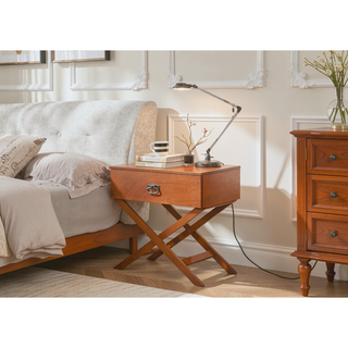 Sunvega Croc Textured Pink Nightstand with Spacious Drawer for Modern Spaces