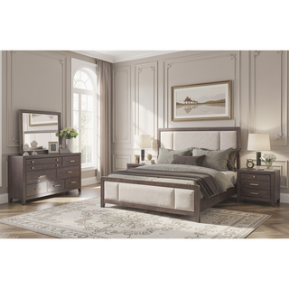 Sunvega Antique Brown Finish Cedar Lined Bottom Drawers Seven Storage Dresser
