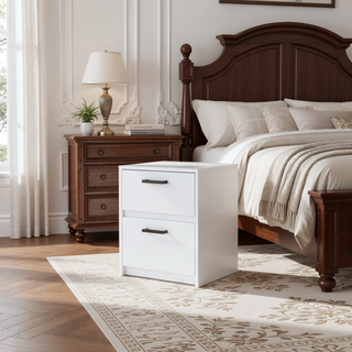 Sunvega Floating Nightstand with 2-Tier Shelf and Spacious Drawer for Easy Storage